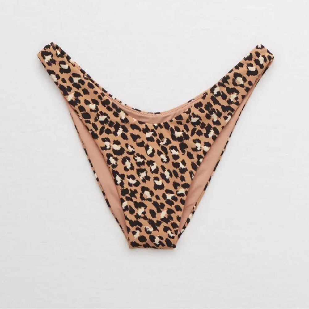 NEW Aerie Leopard Print High Cut Cheekier Plus Swim Bottoms XL
